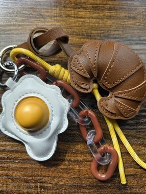 Egg & Croissant Key/Bag Charm